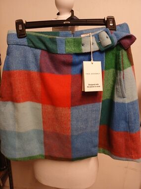 Free Assembly Plaid Mini Skirt in Blue, Red & Green NWT